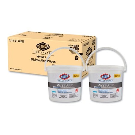 Clorox Clorox Healthcare Versasure Cleaner Disinfectant Wipes, 12" X 12", White, 110/Bucket, 2/Ct 31759